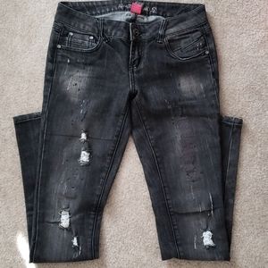 Black distressed jeans
